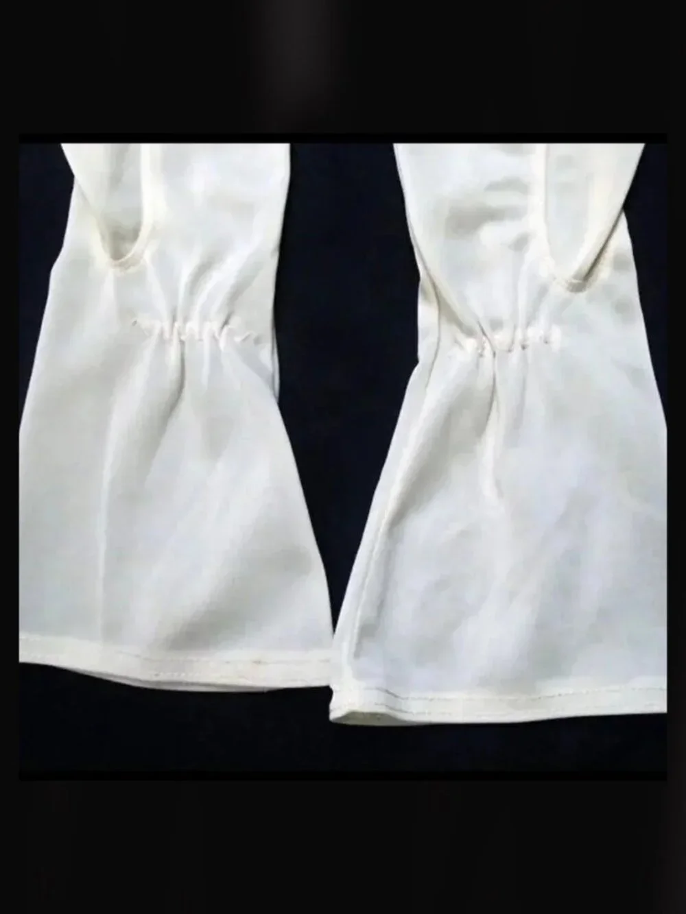Vintage White Nylon Gauntlets, Mid Length 50s Gloves